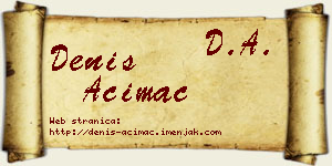 Denis Aćimac vizit kartica